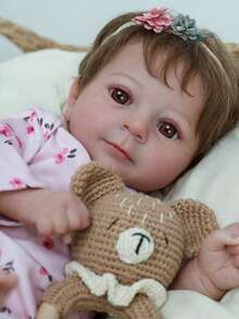 Realistic Silicone Reborn Baby Doll 48cm Brastoy Clothes Set Bottle Pacifier - 彩色 - 查看 4