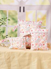 3件/套便携式储物袋可重复使用尿布袋，适用于妈妈、尿布湿袋、旅行、海滩、露营、健身房、游泳尿布袋 - 彩色 - 查看 14