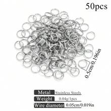 50pcs Stainless Steel Fashion Double Layer Key Ring Open Ring DIY Bracelet Necklace Jewelry Accessories Making