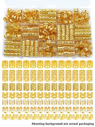 70件金属发饰，适用于编发，可调节金色编发圈，无需耳洞的夹式耳环，编发装饰，适合女性和女孩，包括爪夹、发爪、发夹、发卡等，头部饰品，发卡