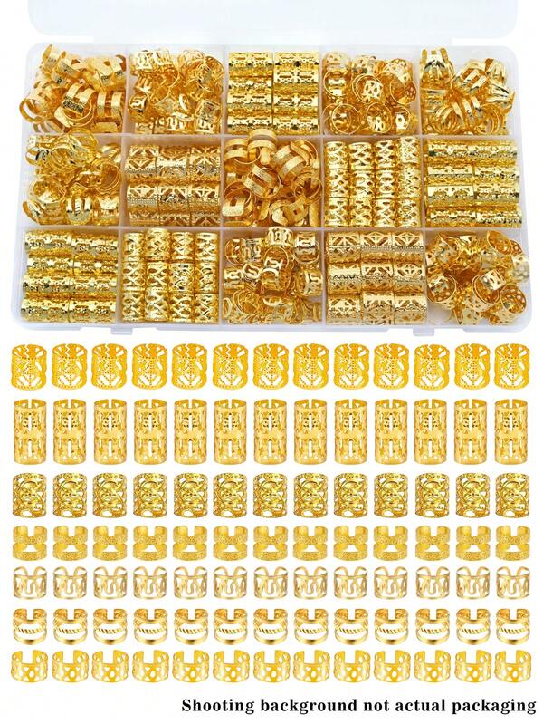 70件金属发饰，适用于编发，可调节金色编发圈，无需耳洞的夹式耳环，编发装饰，适合女性和女孩，包括爪夹、发爪、发夹、发卡等，头部饰品，发卡