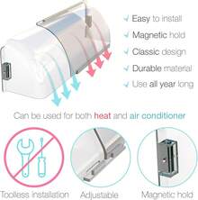 Home Intuition Heat And Vent Deflector 8.5 To 15 Magnetic Non Melting Adjustable Vents, Sidewall, And Ceiling Registers, 2 Pack - 1 - View 8