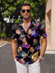 Customized Shirt, Personalized Shirt With Custom Design Of Male/Female Portrait, Family Members, Pets, Cartoon, Holiday Themed, Fun Shirt - Multicolor - View 3