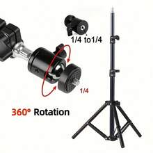 1.1 M Landing Tripod Camera Projector Mobile Phone Stand Adjustable Height Portable Lazy Man Stand Compatible With IPhone, Android Phone, Gift For Birthday, Family, Friends For Office, Dorm And Home Use Phone Holder Phone Stand For Bed - Black - View 8