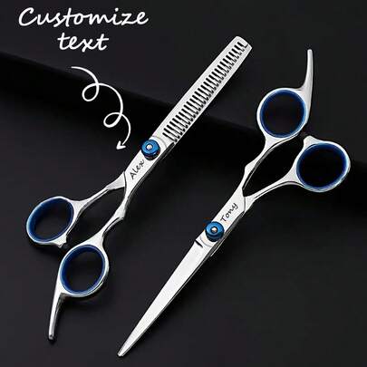 2pcs Customized Hair Cutting Scissors, Barber Shears, Bangs Trimmer, Pet Grooming Scissors,Girly Era, Customized Gifts