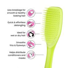 Neon Green Essential Detangler Brush - Wet & Dry Hair,Hair Tools,Hair Items,Travel Essential,Travel,Barber,Hairstylist,Barber Accessories,Valentine's Day,Hair Supplies,Hair Stylist,Barbershop,Salon,Vacation Essentials,Hair Products,Barbershop,Valentine's Gift,Travel Essentials For Women,Hair Stylist Tools - 1 - View 3