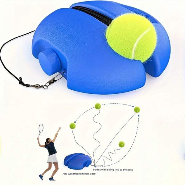 A Durable Tennis Trainer Suitable For All Ages And Genders, With A High Elasticity Base, Bouncing Ball, And Practice Rope - An Indoor/Outdoor Self-Learning Aid For Beginners, Suitable For Singles And Doubles
