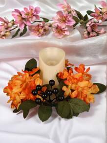 1/2 pièces Beau support de bougie décoratif thème d'automne d'Halloween. Idéal pour les amateurs de décoration d'Halloween à la maison. Parfait pour décorer votre table à manger, cheminée ou buffet pendant Halloween, ajoutant une atmosphère festive chaleureuse à n'importe quel espace. (Bougies non incluses)