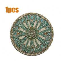 8pcs/6pcs/4pcs/1pc Bohemian Style Round Placemats - With Intricate Floral And Geometric Patterns - 15 Inch, Polyester Linen Printed Placemats, Machine Washable And Hand Washable, Ideal For Restaurant Decor, Party Table Setting, Tabletop Decoration, Vibrant Placemats, Durable Tableware