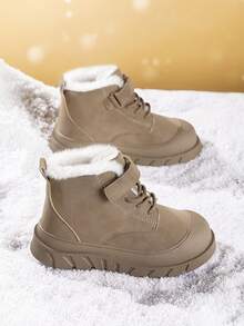 Children's Hiking Boots, Thermal Lined, Wide Toe Box, Suitable For Boys And Girls Daily Casual And Outdoor Hiking, Camping, Autumn/Winter New - Camel - View 3