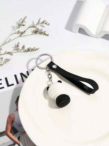 Cute 1pc Black Heart Shaped Waving Bear Design Pvc Keychain Valentine's Day Valentines Souvenir School Car Accessories Goth Y2k Christmas Gift Ideas Bag Accessories Lanyards With Id Holder Car Accessories Bag Charms