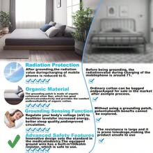 Grounding Sheets King, 90 Organic Cotton+ 0 Pure Silver Fiber, Grounded Bed Sheet Kit, Deep Pocket Grounded Bed Sheet, Relieves Pain - Used For Healthy Sleep Herapy(Gray, King) - 灰色+加大雙人床 - 查看 5