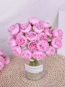 1 باقة / 2 باقة من الزهور الاصطناعية الحريرية من الزهور الاصطناعية للزينة المنزلية وحفلات الزفاف والمناسبات، 27 ساق من الزهور الاصطناعية للزينة والترتيبات المركزية وديكورات حفلات الاستحمام العرسي