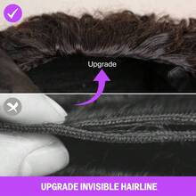 3 In 1 Half Wig Kinky Curl Wear & Go Drawsting Wig No Glue Need Flip Over Half Wig Seamless Clip In - Natural Black - 查看 6