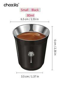 choxila 1个不锈钢咖啡杯，沙特国庆节礼物，绿色棕榈树图案咖啡杯，冰美式咖啡杯，户外露营水杯，茶杯返校 - 咖啡杯 - 查看 16