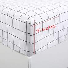 Best Season 4 Piece Bed Sheet Set - Full Size - Soft Microfiber Bedding Sheet Set, Deep Pocket, Stain, Fade & Wrinkle Resistant (Plaid Black & White), Luxury Comfortable - 白色格子呢 - 查看 5