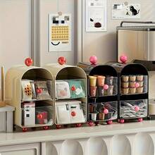 双层亚克力咖啡站收纳盒 - 用于胶囊、茶包、零食和文具的储物盒 - 理想的家庭和办公室台面收纳盒、咖啡站收纳盒 | 现代厨房收纳 | 耐用亚克力材质 - 彩色 - 查看 2