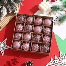 6cm/16pcs Glitter Christmas Balls Set, Suitable For Holiday Parties, Christmas Parties, Scene Decoration, Holiday Decoration, Home Decoration, Holiday Decoration, Party Gifts, Room Decoration, Window Decoration, Bedroom Decoration, Home Decor, Fun Christmas Party Decorations, Merry Christmas, Happy New Year, Christmas Gifts, Christmas Ornaments