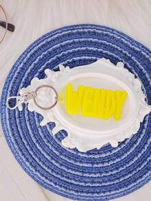 Etiqueta de nombre para mochila, llavero de acrílico personalizado, etiqueta de acrílico personalizada, etiqueta para bolsa de pañales, etiqueta para lonchera, etiqueta para niños, llavero personalizado para Acción de Gracias, Navidad, familia, novia, mamá, regalos, accesorios personalizados, estilo casual callejero - plateado - Ver 24