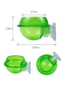 2 Pack Suction Cup Reptile Feeder – Cricket & Water Dish For Chameleons, Geckos, Bearded Dragons – No-Spill Ledge Bowl For Lizards & Amphibians - Green - View 2