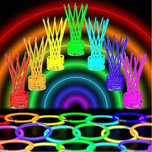 200pcs Vibrant Neon Glow Sticks - Assorted Colors (Yellow, Orange, Pink, Purple, Green, Blue, Red, Pink), Perfect For DIY Necklaces & Bracelets, Ideal Party Favors For Birthdays, Weddings, Halloween & More, No Electrical Connection Needed, Glow In The Dark Supplies - Color-cylinder Pack 15PCS Trial Pack - View 3