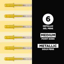 Gelly Roll Metallic Gel Pens - Pens For Scrapbook, Journals, Or Drawing - Metallic Gold Ink - Medium Line - 6 Pack,10405758 - 橄欖綠 - 查看 2