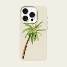 1 pieza Funda de teléfono con diseño de árbol de coco de material TPU para verano, compatible con iPhone/teléfonos, versión internacional, no la versión nacional - Blanco - Ver 5