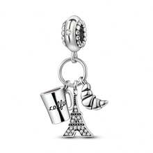 1件鍍銀旅行系列凱旋門、競技場、教堂、歌劇院吊墜飾品，適用於DIY珠寶製作，女性珠寶禮物的理想選擇 - 銀色 - 查看 23