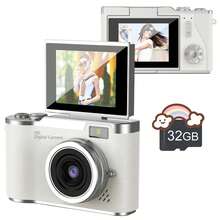 高清数码相机,180°翻盖拍摄数码相机,8倍变焦数码相机,自动对焦4800万像素高清摄像机,防抖,适合初学者和成人,数码高清相机