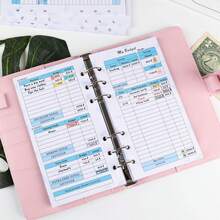 6-Loch Lose-Blatt-Notizbuch Ersatz-Zubehör-Set, Wochenplan, Monatsplan, Haushaltsbuch Ersatz-Innenseiten, Handkonten Innenseiten, A6 Notizbuch Ersatz-Innenteil