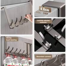 1个/6钩/7钩免打孔太空铝强力粘钩，适用于门廊、入户门、衣帽间、墙壁、衣柜 - 单钩设计，超牢固可移除粘胶，轻巧耐用，易于安装，时尚家居收纳好帮手，多功能悬挂方案，可用于悬挂外套、包包、帽子、钥匙、领带、配饰等，现代室内设计的优质节省空间配件 - 彩色 - 查看 10