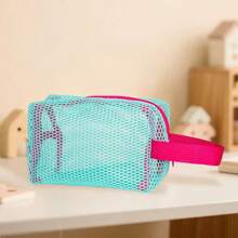 Borsa Tofu minimalista dai colori della dopamina, borsa cosmetica a rete di grande capacità, borsa da viaggio portatile e colorata in rete, borsa per articoli da viaggio per la scuola, le vacanze e il ritorno a scuola, borsa da toilette impermeabile, borsa per il trucco, borsa da toilette per crociere, per donne e uomini