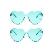 8 pares de gafas con forma de corazón, gafas sin montura de colores brillantes con forma de corazón para fiestas y disfraz para mujeres, en colores neón, forma de corazón, estilo hippie, vintage, de colores mágicos, para fiestas, gafas con forma de corazón de colores claros