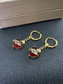 1/5pcs Set Jesus Sacred Heart Necklace, Women's Red Cubic Zirconia Cross Pendant Stainless Steel Chain Necklace, Religious Jewelry, Gift For Her - Sacred Heart Of Jesus - View 4