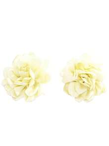 1 对女士夸张织物花卉图案耳环，海滩度假风格 - 粉色 - 查看 3