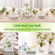 Bộ 10 bình thủy tinh Bohemian | Bình hoa cưới mini mộc mạc, Trang trí bàn ăn & nhà, Chai trang trí Giáng sinh, Bình hoa thủy tinh cổ điển nhỏ, Bình hoa trong suốt số lượng lớn, Chai khuếch tán, Trang trí trung tâm, Bình hoa trong suốt dễ thương dùng để trang trí nhà cửa và đám cưới - Nhiều màu - Xem 10