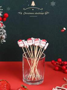 每包100个圣诞随机混合水果竹签。这些竹签色彩缤纷，创意十足，图案包括圣诞老人、圣诞雪人、圣诞树、鹿、雪花和圣诞老人头像。它们可以用作鸡尾酒签、蛋糕叉、烤肉串、蜜饯山楂签和装饰牙签。 - 彩色 - 查看 10