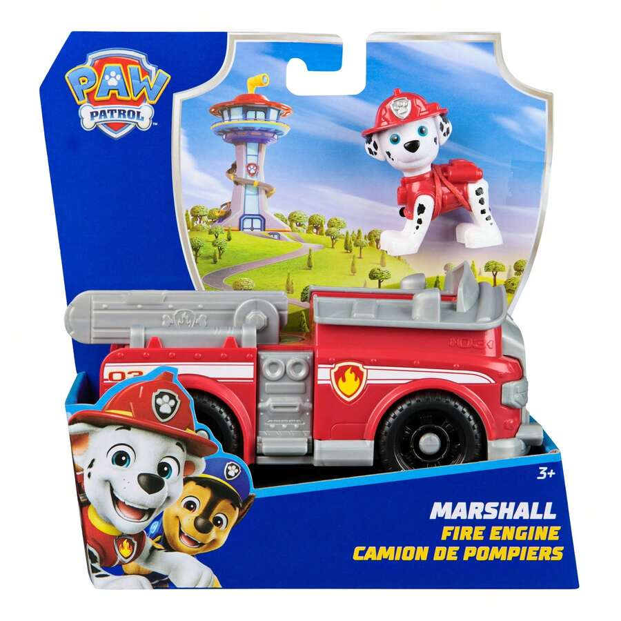 Paw Patrol Spin Master 授權官方 消防車玩具附人偶,適合 3 歲及以上男孩女孩 - MARSHALL - 查看 1