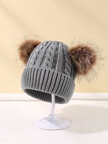 1 件婴儿透气冬季帽子柔软针织帽适合居家和旅行 - 彩色 - 查看 7