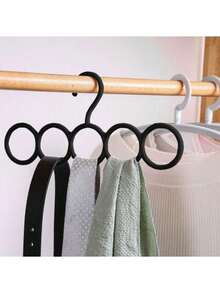 1pc 5-Slot Scarf Hanger - Multipurpose Plastic Organizer For Ties, Scarves And Shawls, Space Saving Closet Accessory, 12.79" X 6.1", Perfect Gift For Coworkers, Friends And Family - Multicolor - View 4