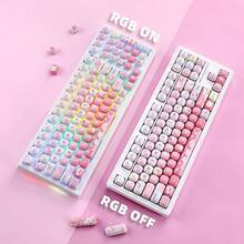 Cute Pink Custom Keycaps, 138 Keys Dye Sub PBT MOG Profile Keycap Set Mechanical Gaming Keyboards (Pink)