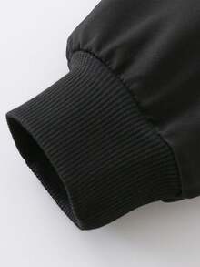 可爱卡通印花女童连帽衫，舒适时尚长袖套头卫衣，适合秋冬季节穿着，也适合毕业季和返校季穿着。 - 黑色 - 查看 5