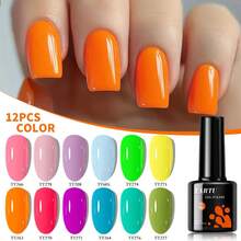 TARTU TARTU Conjunto de 12 Peças de Esmalte de Gel 8ml em Tons de Rosa Nude, Rosa, Roxo, Vermelho, Cinza, Borgonha e Marrom MAR, 12 Cores de Esmalte de Gel Semi-Permanente, Remoção por Imersão para UV/LED, Para Salão e Arte de Unhas DIY em Casa, Presente para Meninas