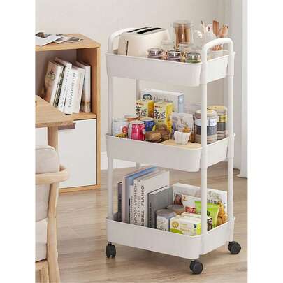 1 chiếc xe đẩy nhựa 4 tầng/3 tầng tiện dụng với bánh xe xoay, dùng để lưu trữ, sắp xếp đồ đạc, nhà bếp, văn phòng, phòng khách, phòng tắm, đựng đồ ăn nhẹ và đồ chơi, giá đựng di động, lý tưởng cho gia đình và văn phòng, chất liệu nhựa, kích thước tham khảo trong hình.
