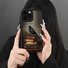 Brand New Phone Case With Gap Design, Book Crow Pattern, Compatible With IPhone 16 15 14 13 12 11 Pro Max Plus 8 7SE2 SE3 XS XR - Color Mixing - View 5