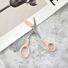 Stainless Steel Built-In Comb Eyebrow Scissors - Precision Beauty Tool With Pink Handle, Left And Right Hand Design, Professional And Home Beauty, Durable Metal Structure, Eyebrow Trimmer