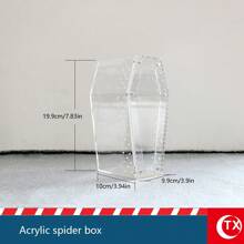 1pc Transparent Acrylic Pet/Plant Habitat Container, Suitable For Succulents, Greenery, Flowers, And Small Reptiles Like Tarantulas, Spiders, Lizards, Insects, Mantis, With Ventilation Holes, Magnetic Lid Design, Comfortable, Breathable, Visible Habitat, Ideal For Beginner Planting And Raising, Christmas, Halloween Decor, Gift