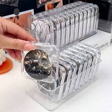1pc/12pcs Transparent PS Peripheral Badge Holder Sealed Square Display Case - Clear - View 1