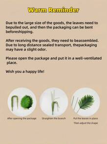 2pcs Large Artificial Palm Plants, Big Faux Banana Tree & Fan Leaf Tropical Plant Decor With 24 Leaves, Simulated Plant Arrangement, Lifelike Plastic Broad Leaf Plant Decoration, Evergreen & Realistic Tall Tropical Plants, Wide Leaf Tropical Rainforest Decorative Trees, Suitable For All Seasons Artificial Tree Potted Plants, Decoration For Home, Party, Office, Garden, Hotel, Indoor, Outdoor Decor, Home Decor