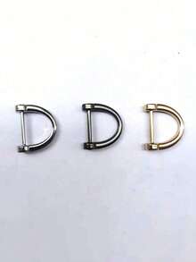2pcs/Set D-Ring Screw Buckle, Semicircular D-Ring, Suitable For Car Key Chain, Metal Key Chain, Zinc Alloy Accessories, Semicircular D-Ring, Horseshoe-Shaped Buckle, Detachable Luggage Pendant - Multicolor - View 6